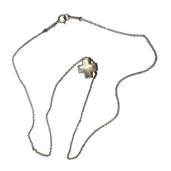 Tiffany & Co Small Roman Cross Sterling with 16" Chain Necklace - Picture 8 of 14